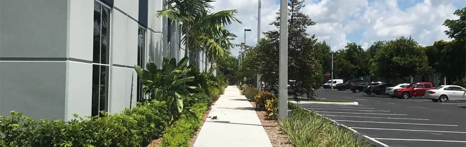 Completed landscaping project for office building in Davie, FL.